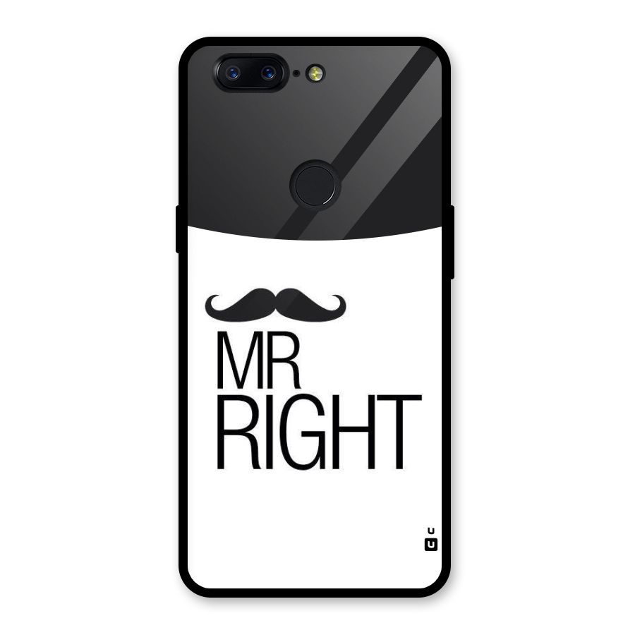 Mr. Right Moustache Glass Back Case for OnePlus 5T