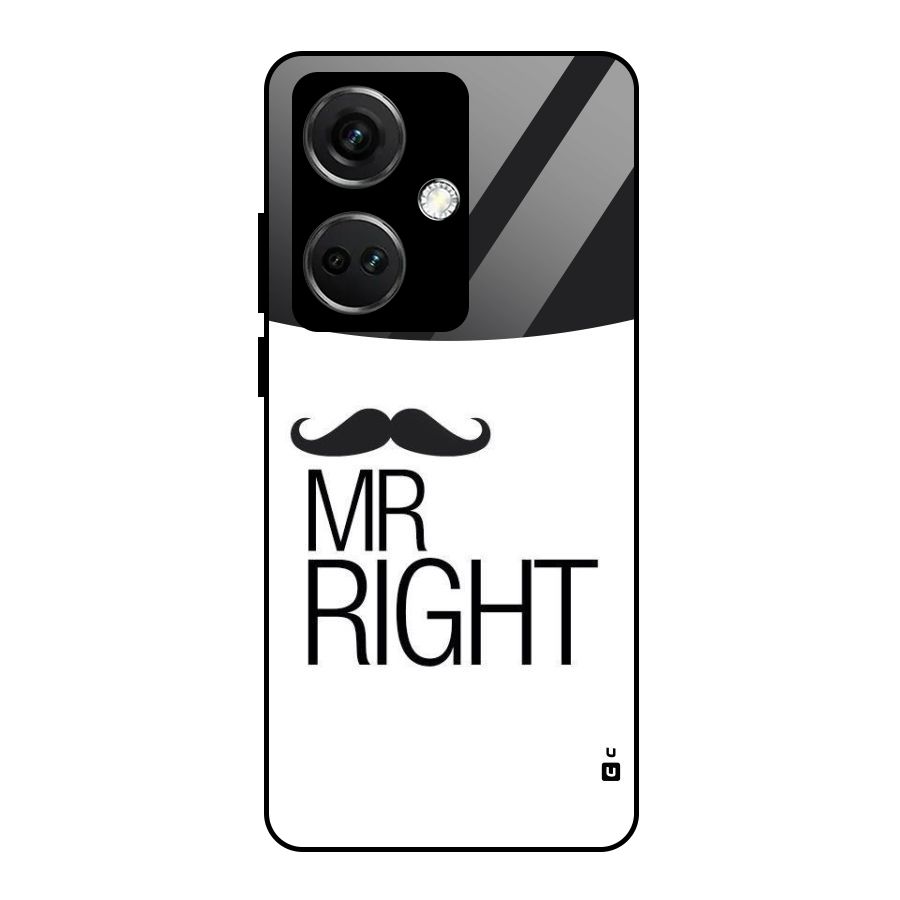 Mr. Right Moustache Glass Back Case for OnePlus Nord CE 3 5G