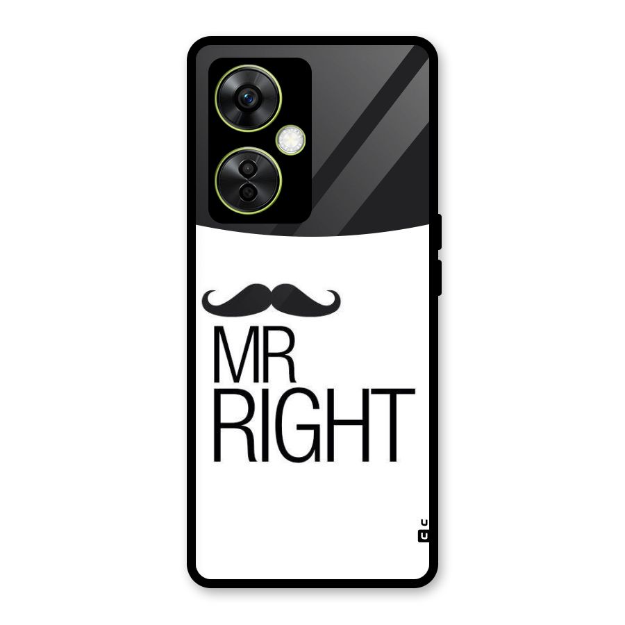 Mr. Right Moustache Glass Back Case for OnePlus Nord CE 3 Lite