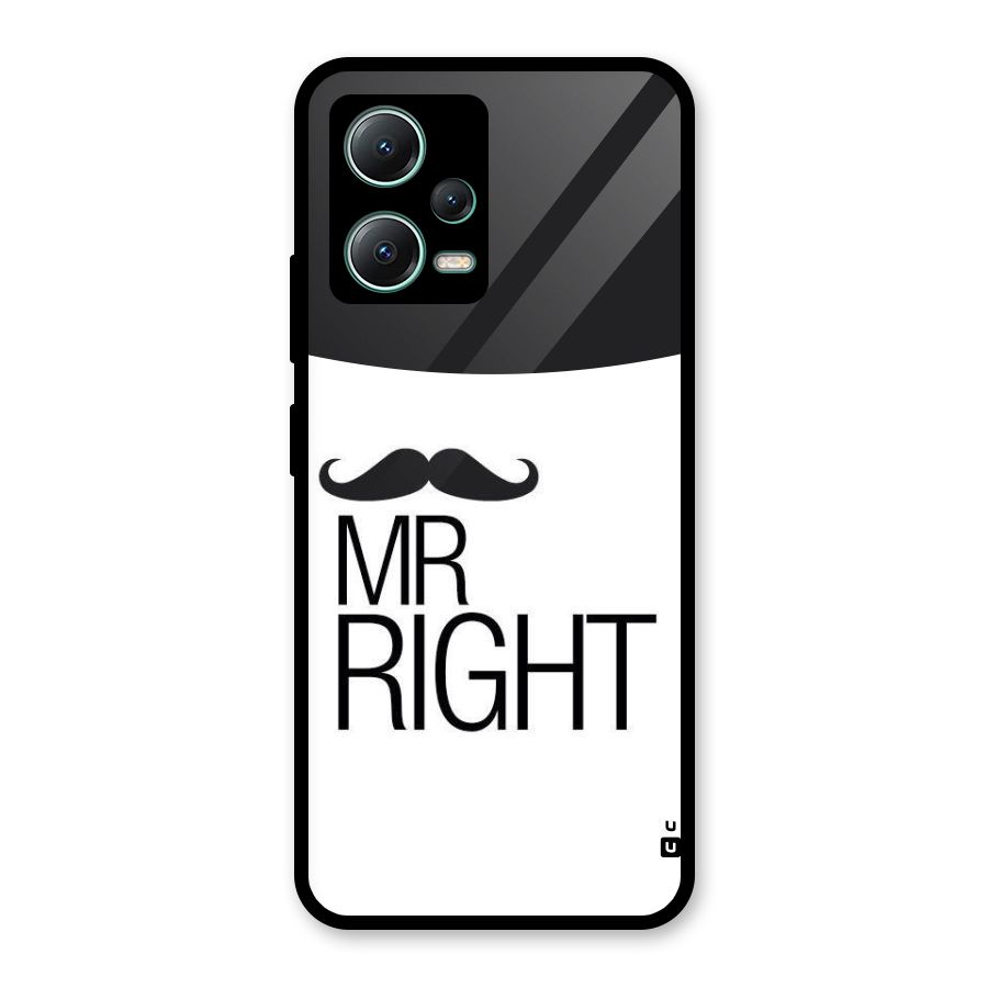 Mr. Right Moustache Glass Back Case for Poco X5