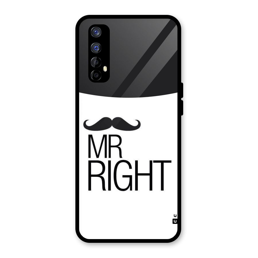 Mr. Right Moustache Glass Back Case for Realme 7