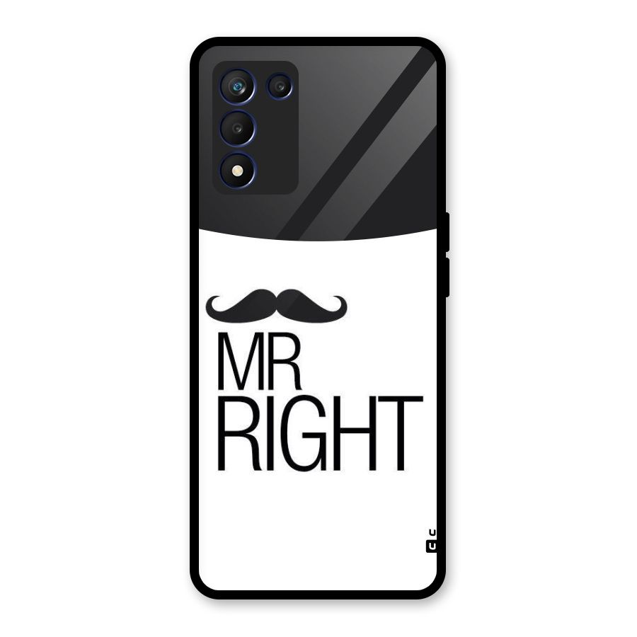 Mr. Right Moustache Glass Back Case for Realme 9 5G Speed