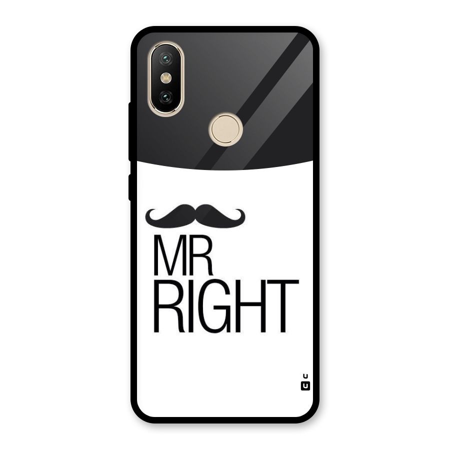 Mr. Right Moustache Glass Back Case for Redmi A2
