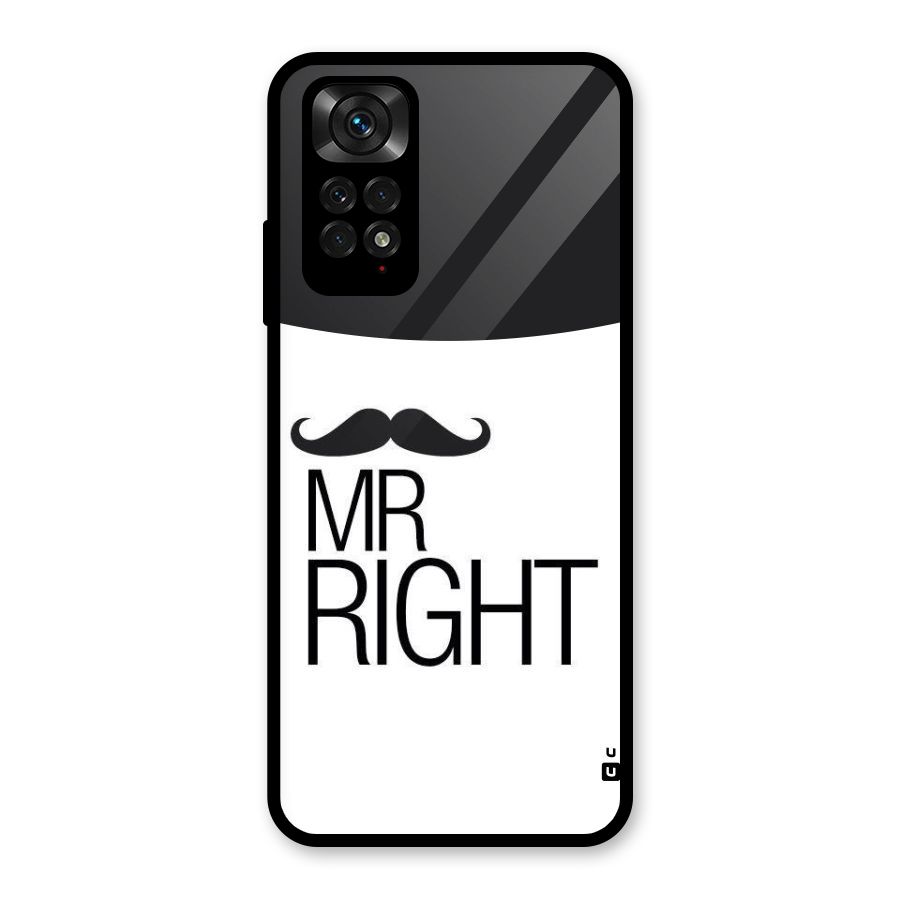 Mr. Right Moustache Glass Back Case for Redmi Note 11S