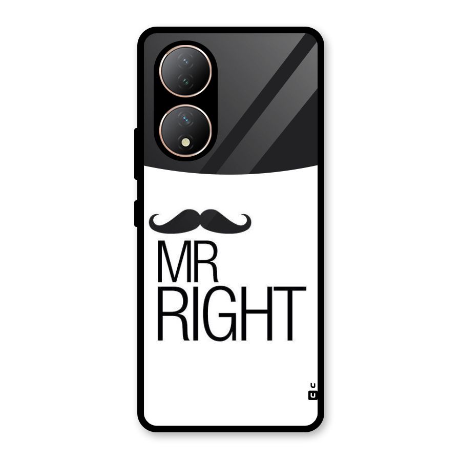 Mr. Right Moustache Glass Back Case for Vivo Y100A