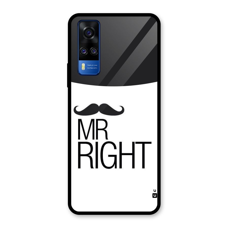 Mr. Right Moustache Glass Back Case for Vivo Y31