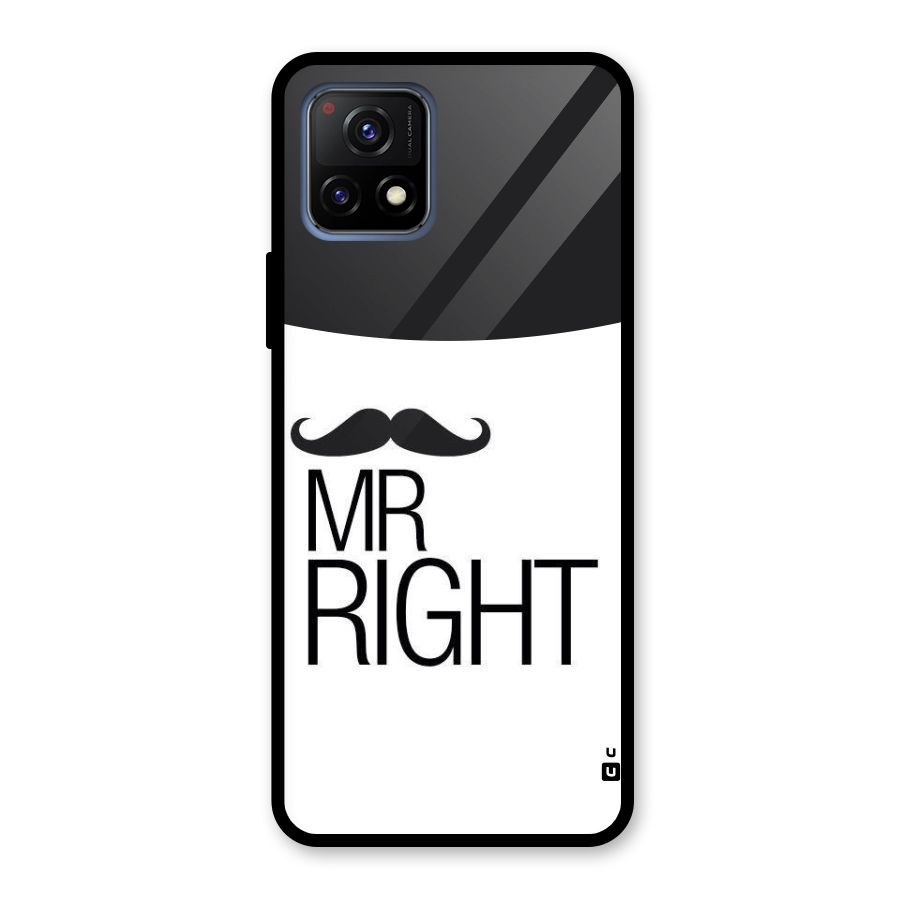 Mr. Right Moustache Glass Back Case for Vivo Y72 5G