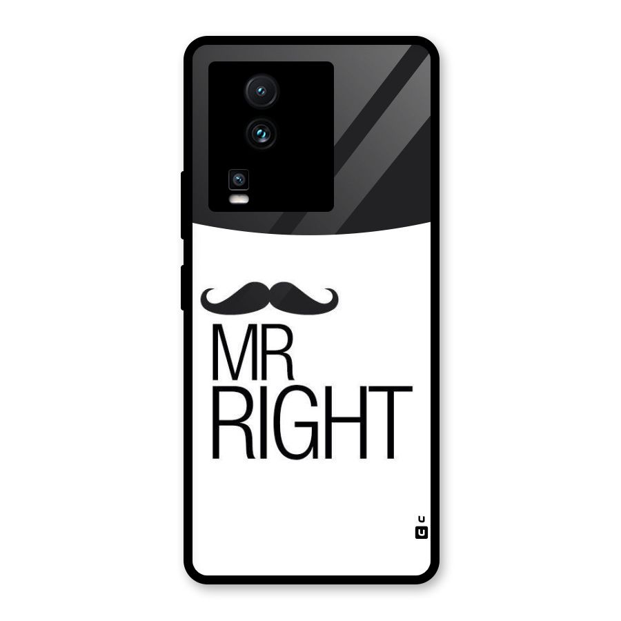 Mr. Right Moustache Glass Back Case for Vivo iQOO Neo 7 Pro