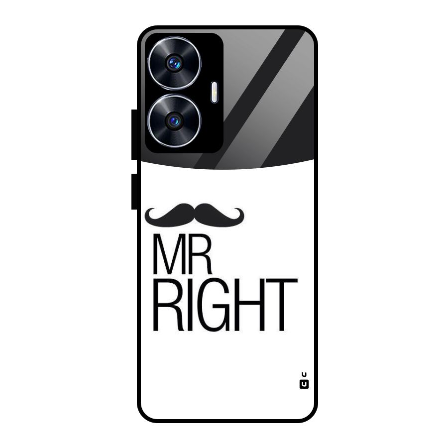 Mr. Right Moustache Glass Back Case for realme C55