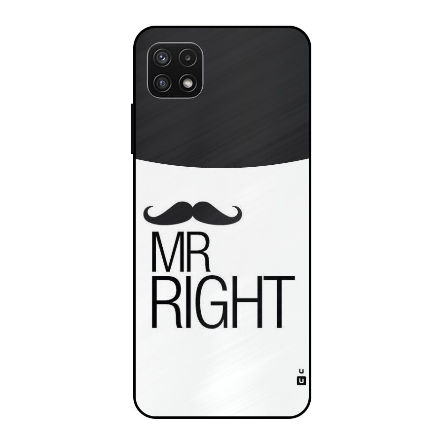 Mr. Right Moustache Metal Back Case for Galaxy A22 5G