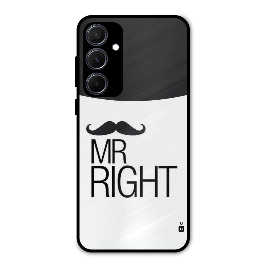 Mr. Right Moustache Metal Back Case for Galaxy A35