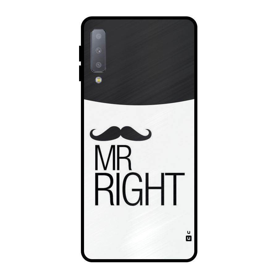 Mr. Right Moustache Metal Back Case for Galaxy A7 (2018)