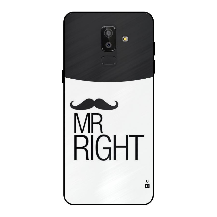 Mr. Right Moustache Metal Back Case for Galaxy J8