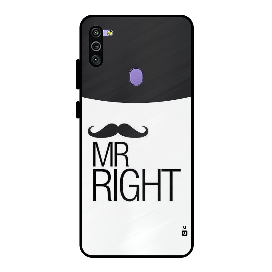 Mr. Right Moustache Metal Back Case for Galaxy M11