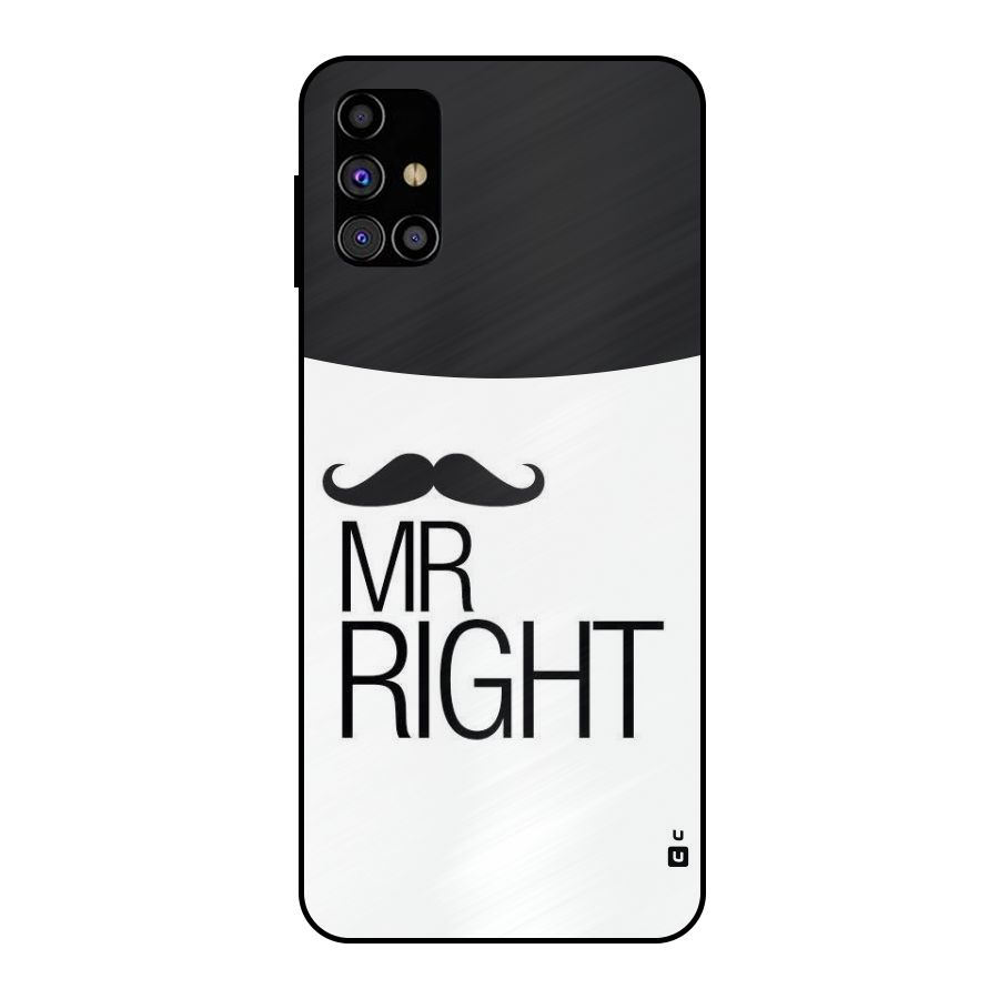 Mr. Right Moustache Metal Back Case for Galaxy M31s