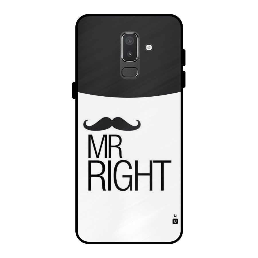 Mr. Right Moustache Metal Back Case for Galaxy On8 (2018)