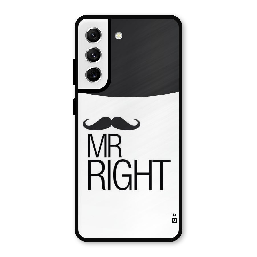 Mr. Right Moustache Metal Back Case for Galaxy S21 FE 5G