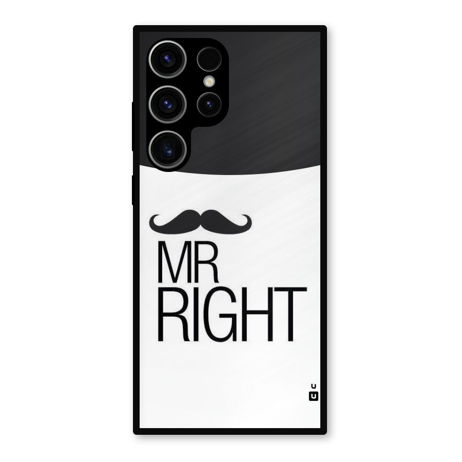 Mr. Right Moustache Metal Back Case for Galaxy S23 Ultra