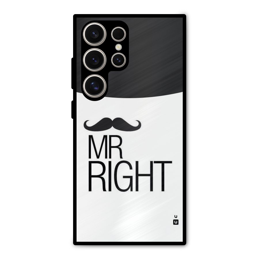 Mr. Right Moustache Metal Back Case for Galaxy S24 Ultra