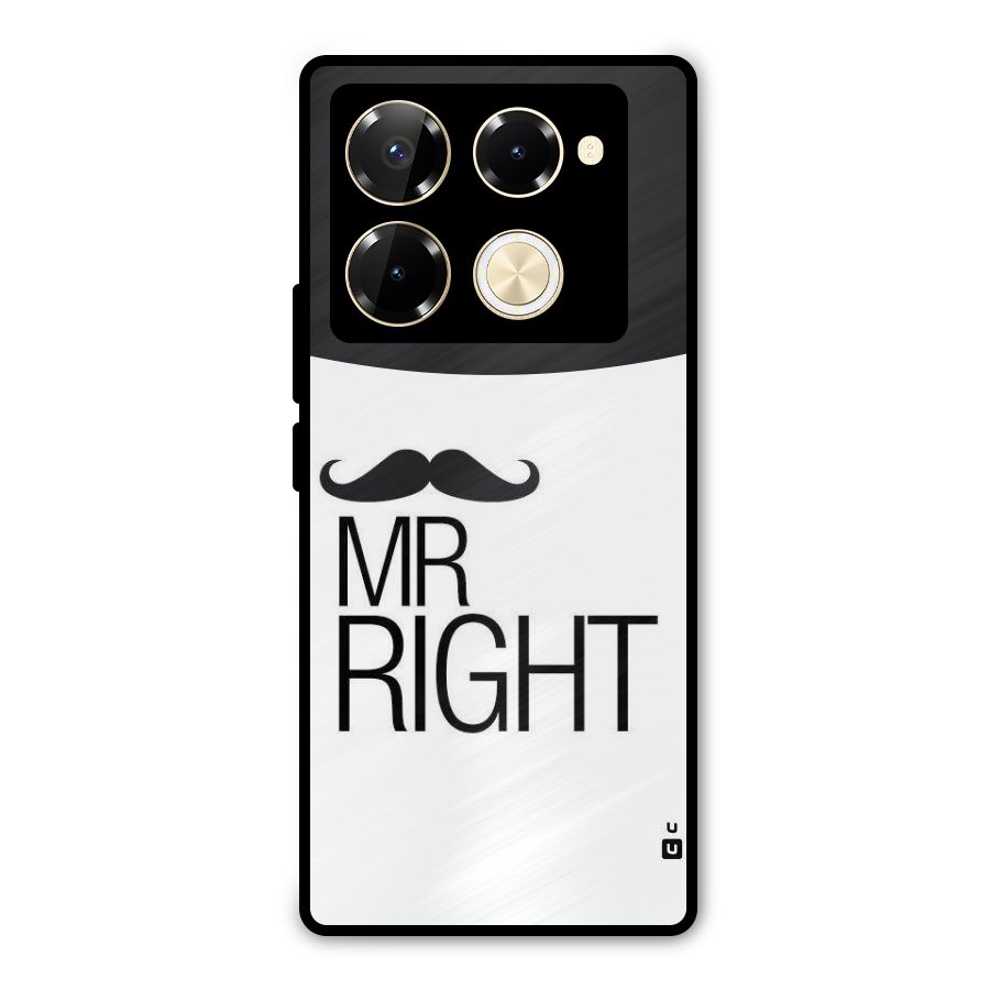Mr. Right Moustache Metal Back Case for Infinix Note 40 Pro Plus