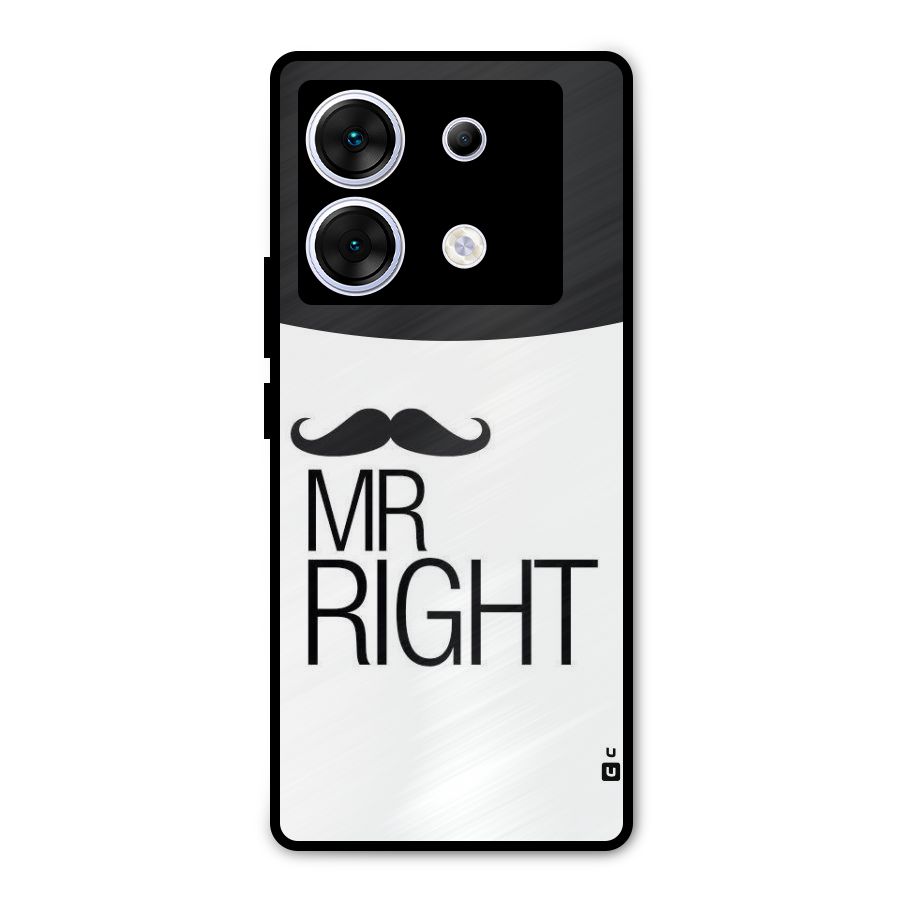 Mr. Right Moustache Metal Back Case for Infinix Zero 30 5G