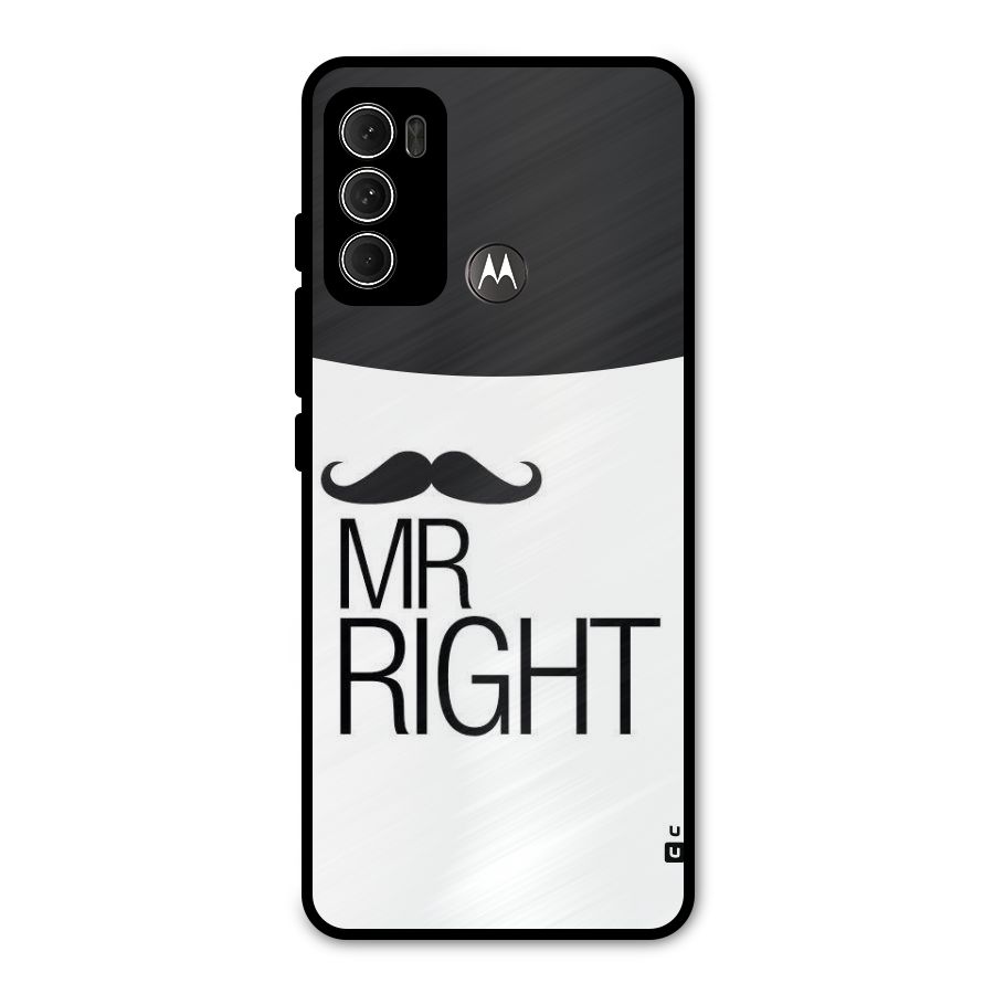 Mr. Right Moustache Metal Back Case for Moto G60