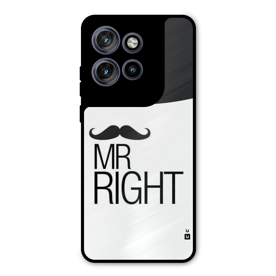 Mr. Right Moustache Metal Back Case for Motorola Edge 50 Neo