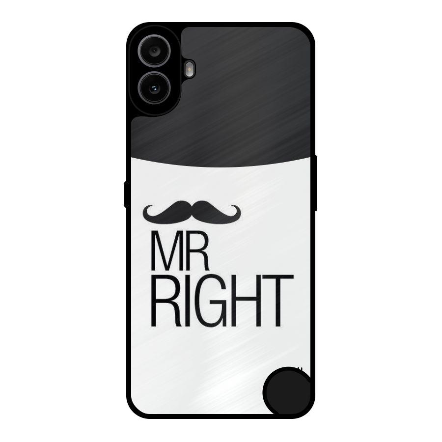Mr. Right Moustache Metal Back Case for Nothing CMF Phone 1