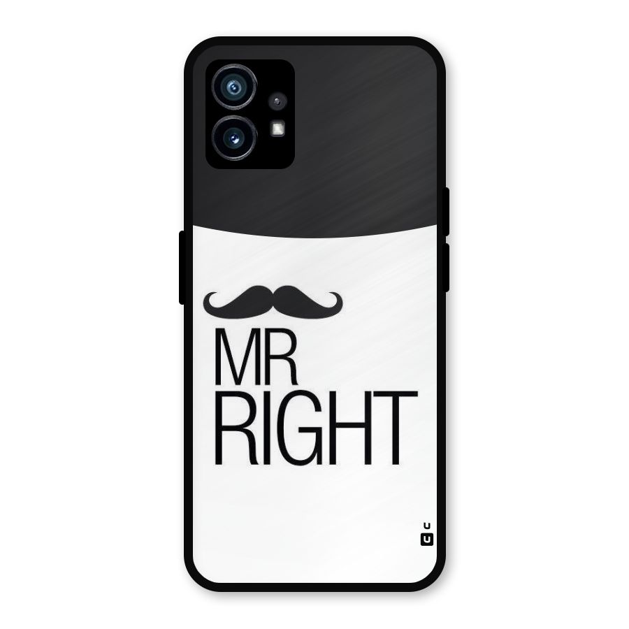 Mr. Right Moustache Metal Back Case for Nothing Phone 1