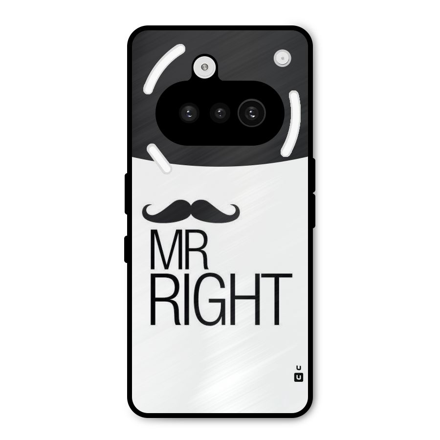Mr. Right Moustache Metal Back Case for Nothing Phone 3a