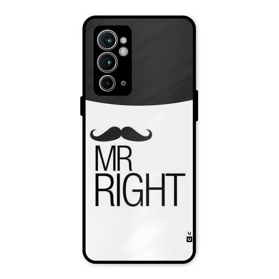 Mr. Right Moustache Metal Back Case for OnePlus 9RT 5G