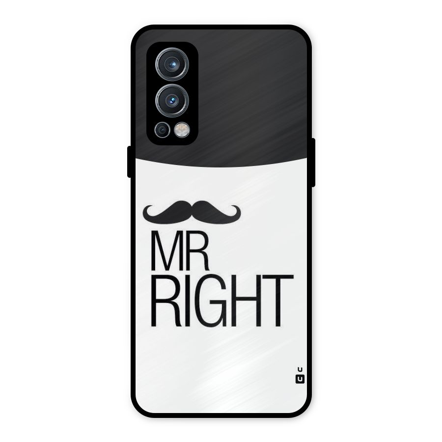 Mr. Right Moustache Metal Back Case for OnePlus Nord 2 5G