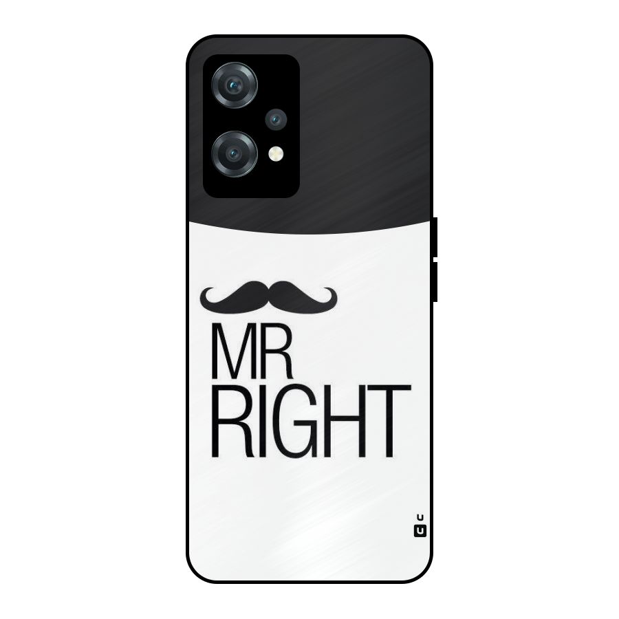 Mr. Right Moustache Metal Back Case for OnePlus Nord CE 2 Lite 5G