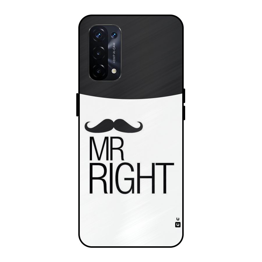 Mr. Right Moustache Metal Back Case for Oppo A74 5G