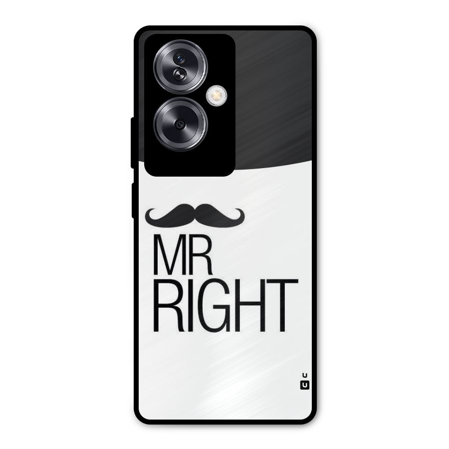 Mr. Right Moustache Metal Back Case for Oppo A79 5G