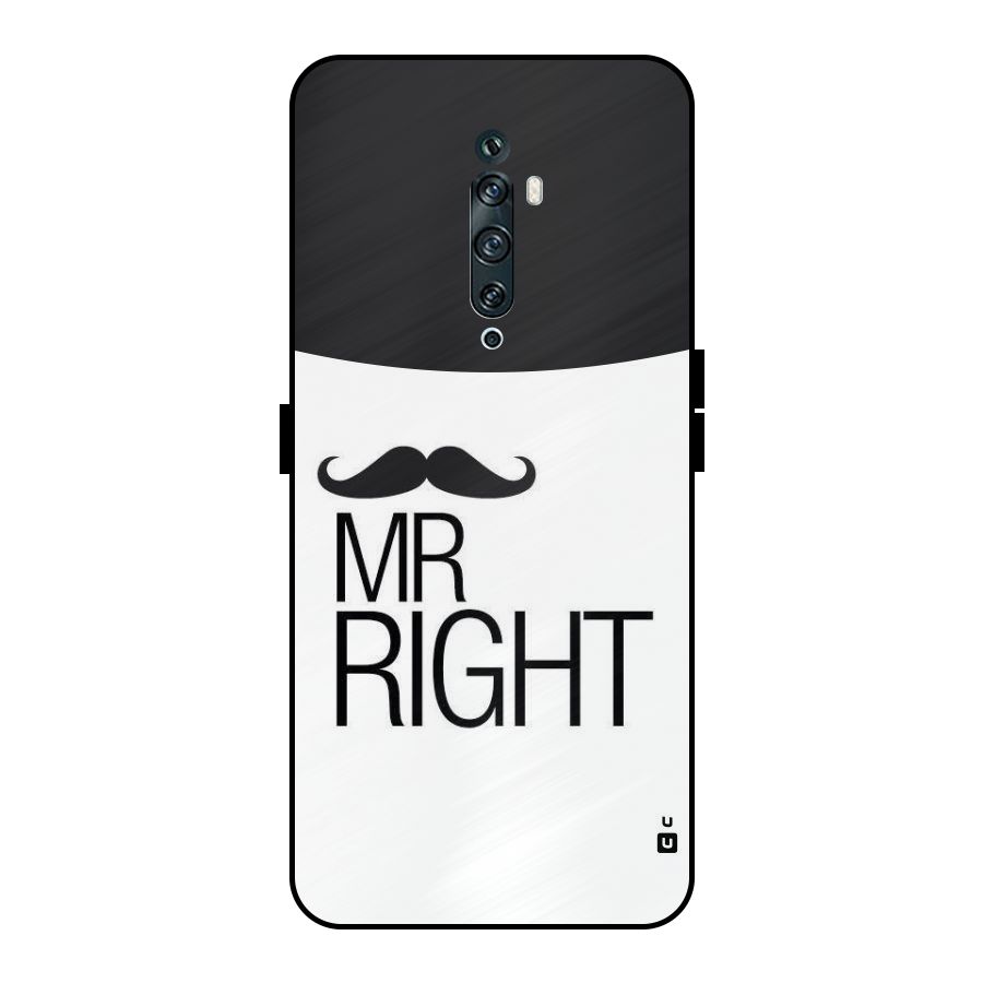 Mr. Right Moustache Metal Back Case for Oppo Reno2 F