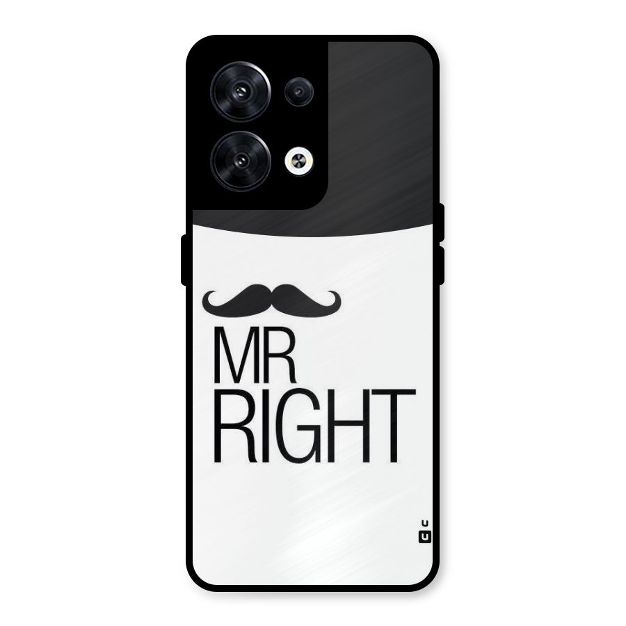 Mr. Right Moustache Metal Back Case for Oppo Reno8 5G