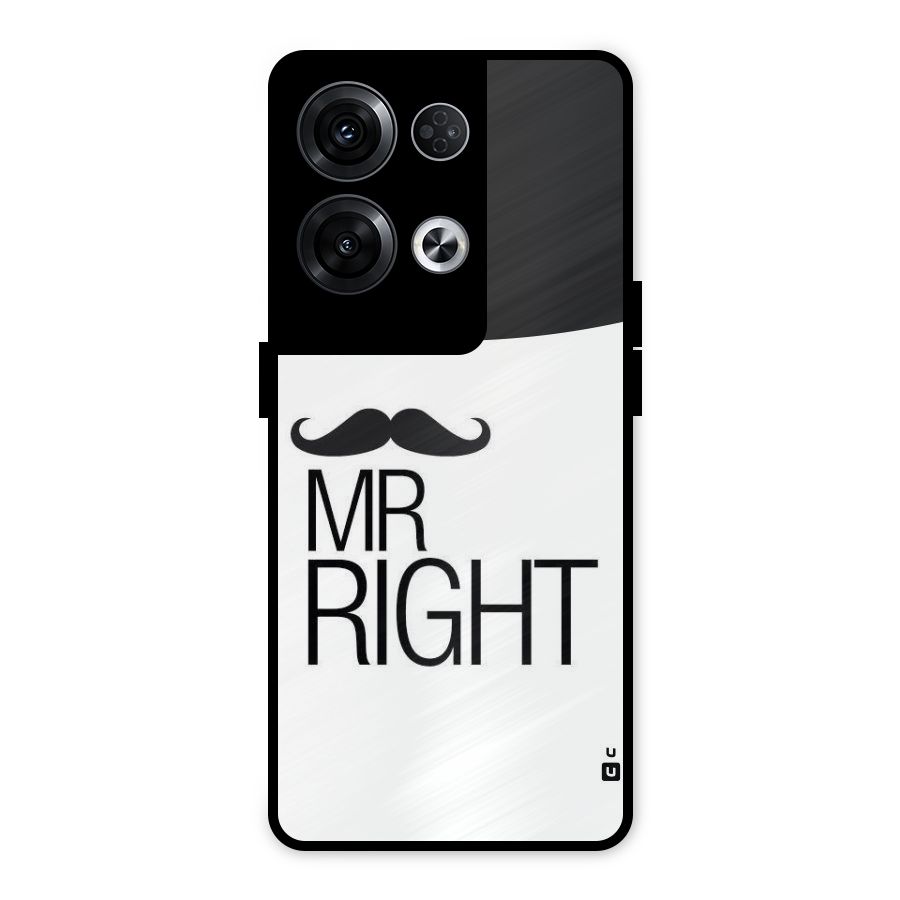 Mr. Right Moustache Metal Back Case for Oppo Reno8 Pro 5G