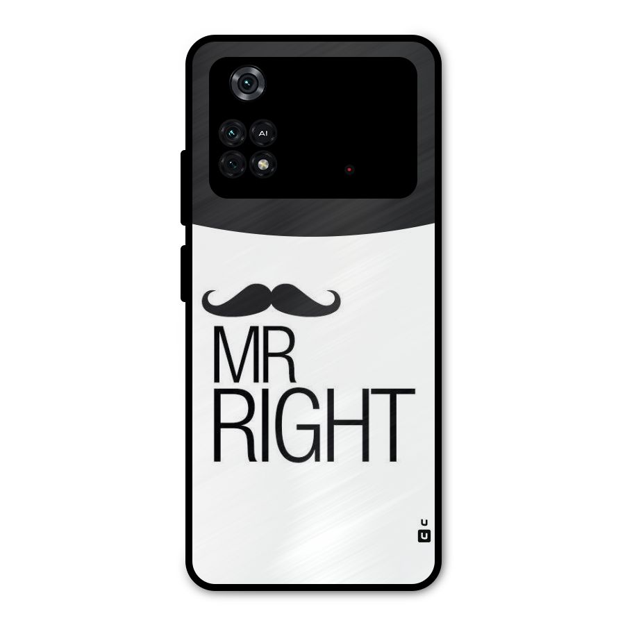 Mr. Right Moustache Metal Back Case for Poco M4 Pro 4G