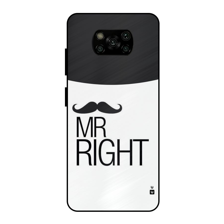 Mr. Right Moustache Metal Back Case for Poco X3