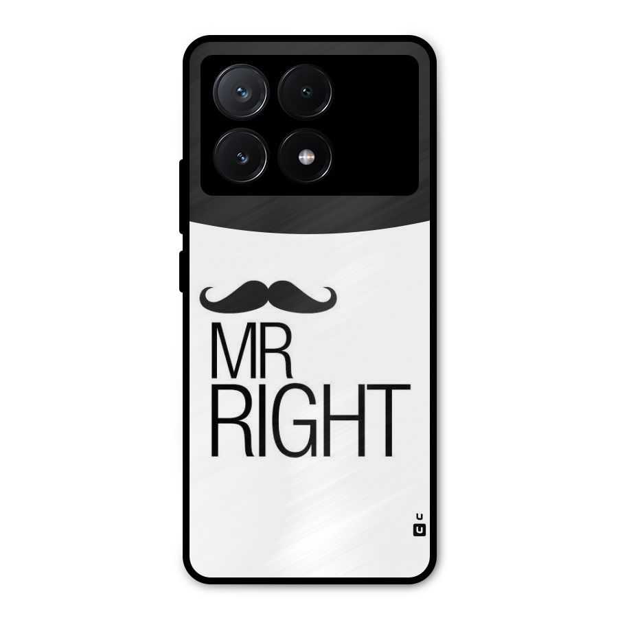 Mr. Right Moustache Metal Back Case for Poco X6 Pro
