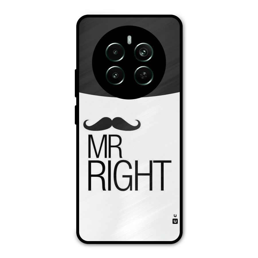 Mr. Right Moustache Metal Back Case for Realme 12 Pro Plus