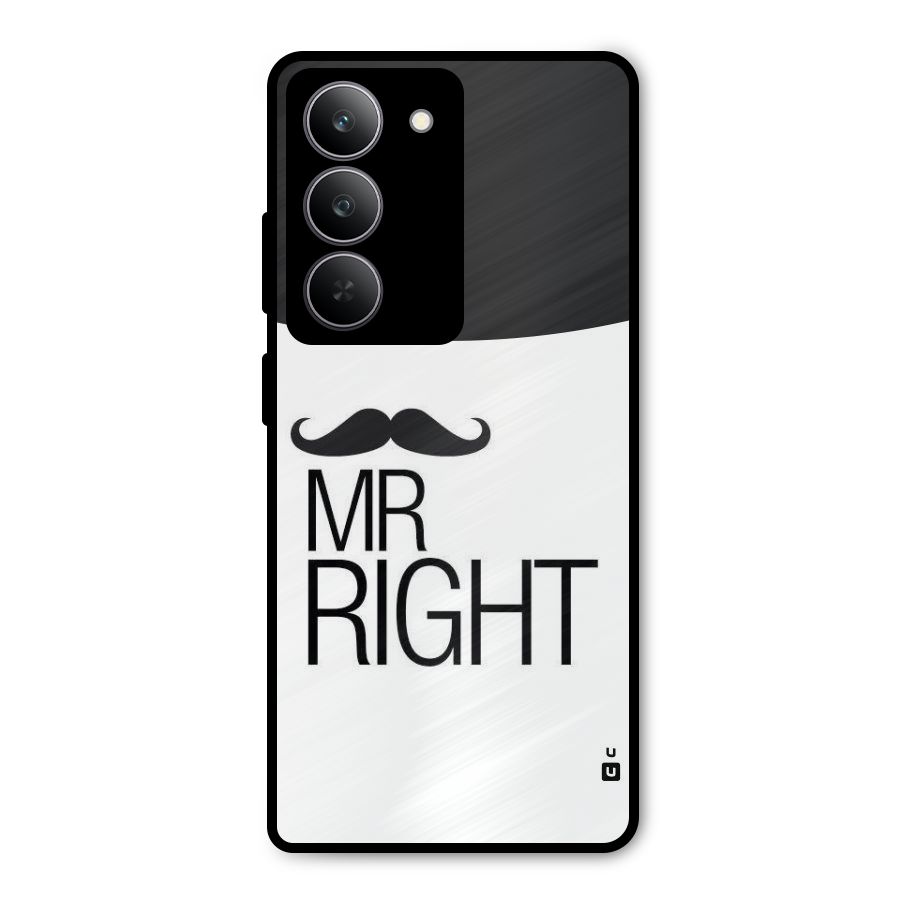 Mr. Right Moustache Metal Back Case for Realme 14x
