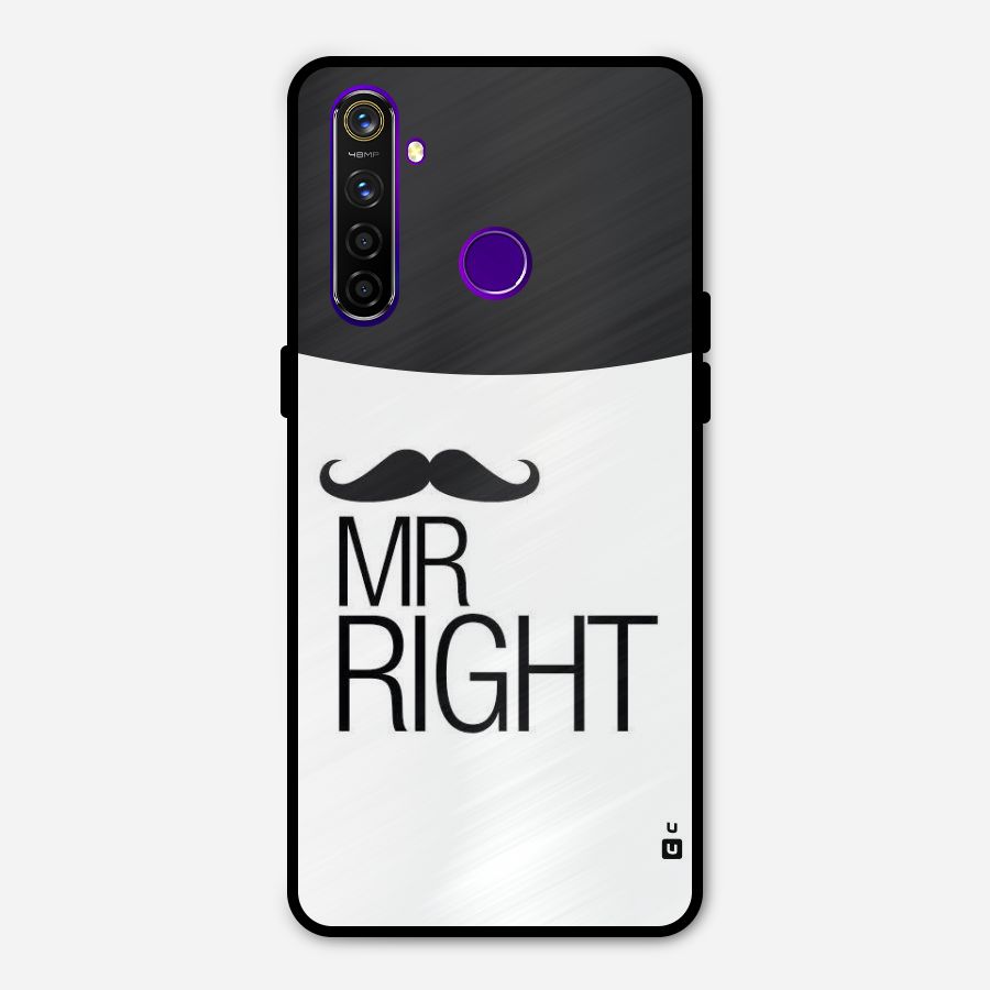 Mr. Right Moustache Metal Back Case for Realme 5 Pro