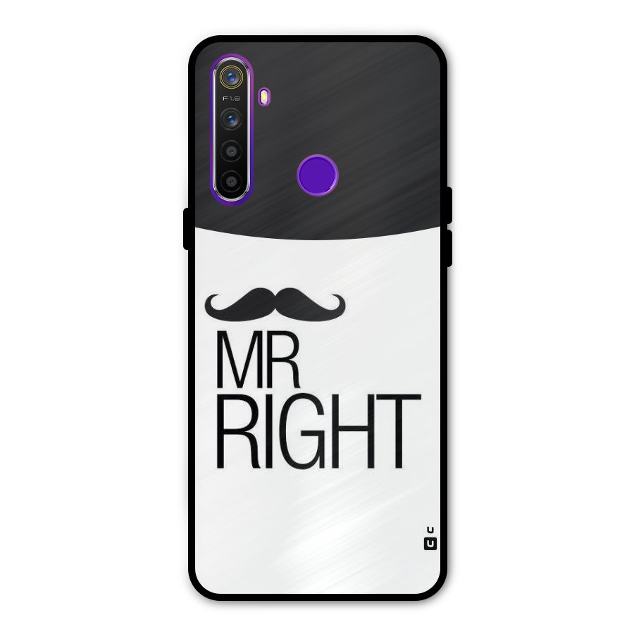 Mr. Right Moustache Metal Back Case for Realme 5i