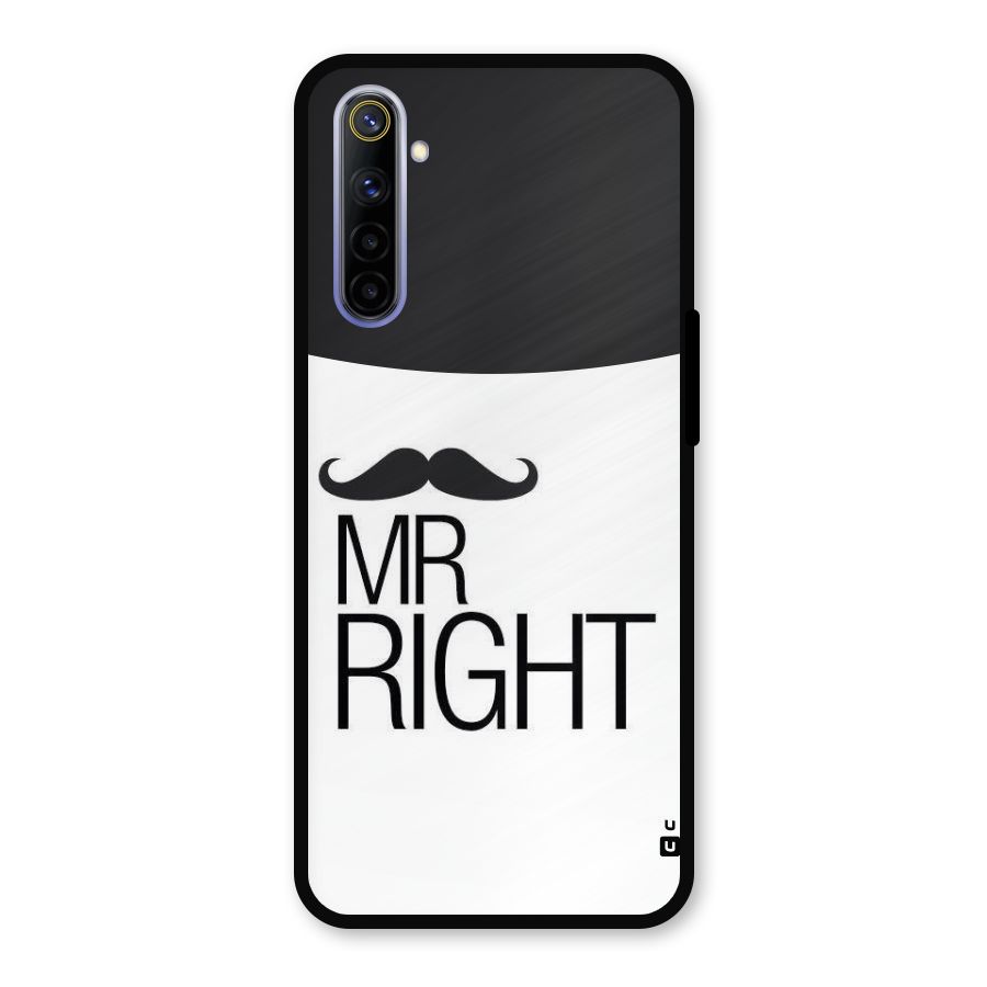 Mr. Right Moustache Metal Back Case for Realme 6i