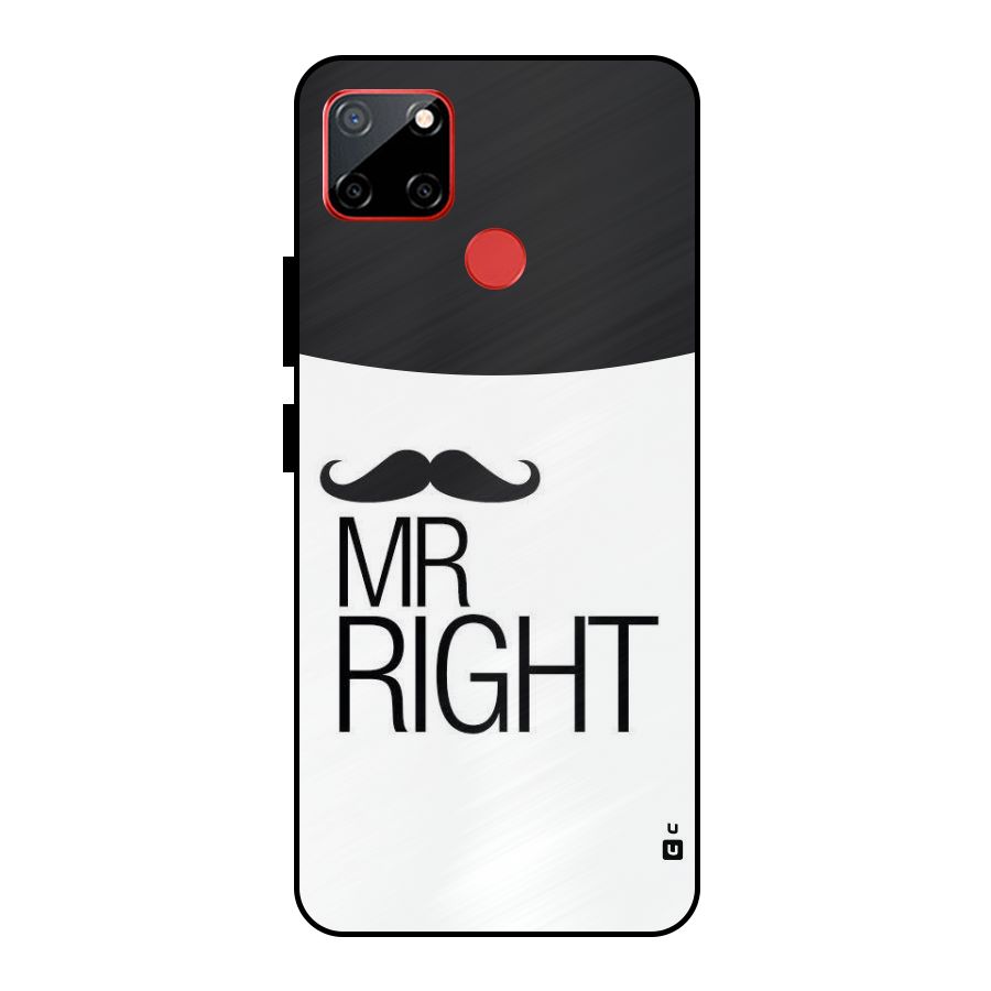 Mr. Right Moustache Metal Back Case for Realme C12