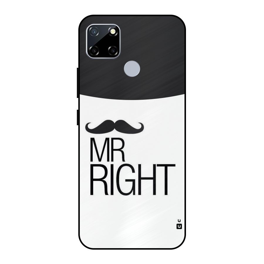 Mr. Right Moustache Metal Back Case for Realme Narzo 20