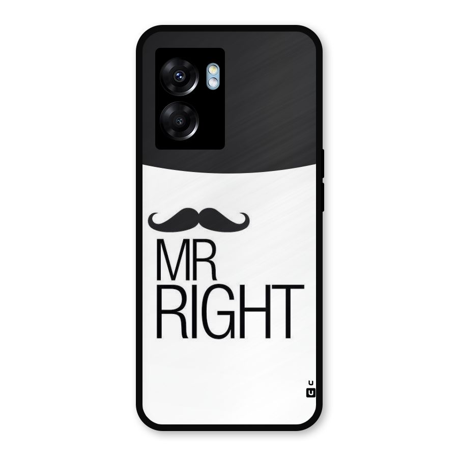 Mr. Right Moustache Metal Back Case for Realme Narzo 50 5G