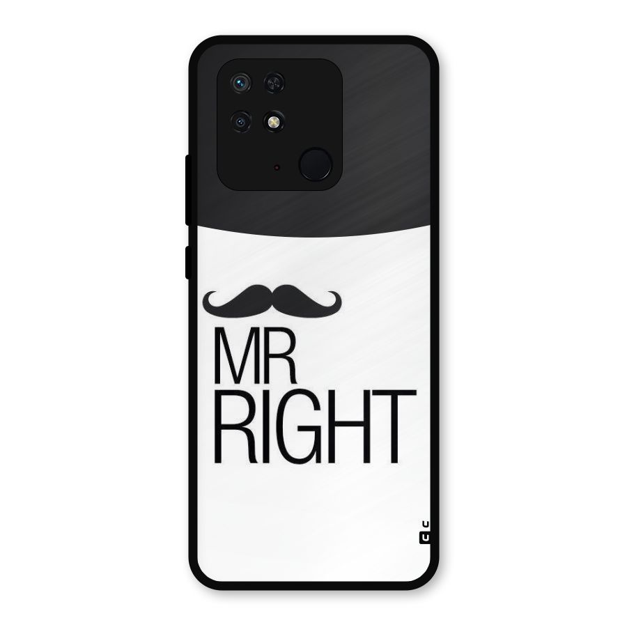 Mr. Right Moustache Metal Back Case for Redmi 10 Power